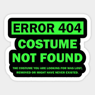 Error 404 Costume Not Found Sticker